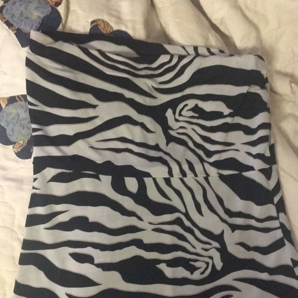 Zebra striped sleeveless dress